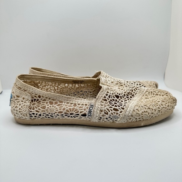 Toms Alpargata Cloudbound Slip On Flat Shoes Natural Moroccan Crochet Sz 7 - Picture 5 of 10